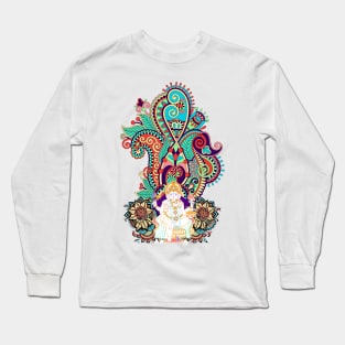 Ganesh Colorful Paisley Ethnic India Motif Long Sleeve T-Shirt
